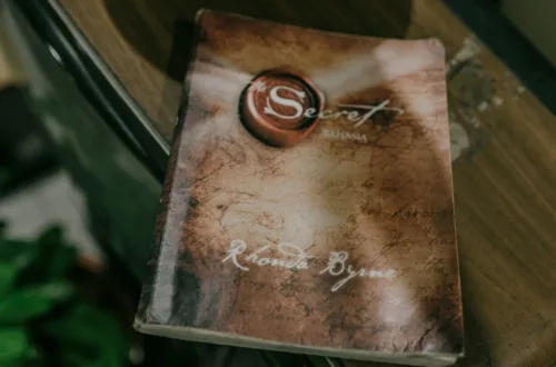 a book sitting on top of a wooden table